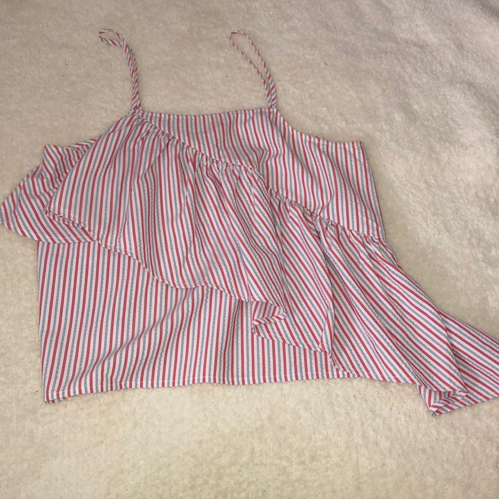 Striped ruffle top